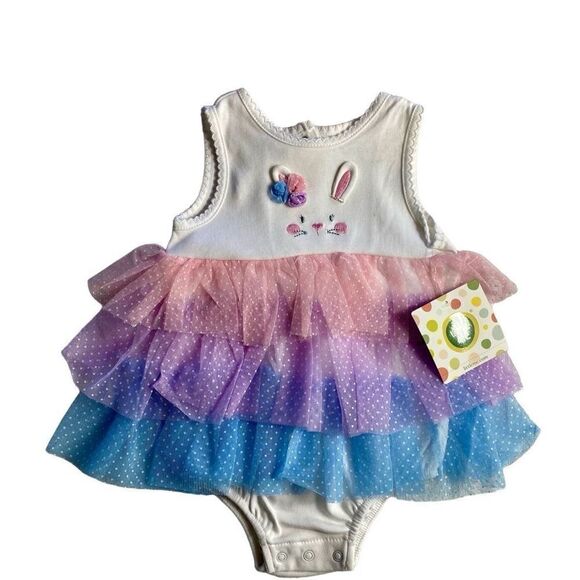 Little Me Baby Girls 6 Months Multi Tier Popover and Matching Headband - Picture 9 of 12